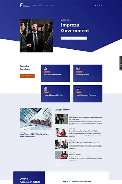 Wordpress šablona Vládní - elegantní design pro webové stránky