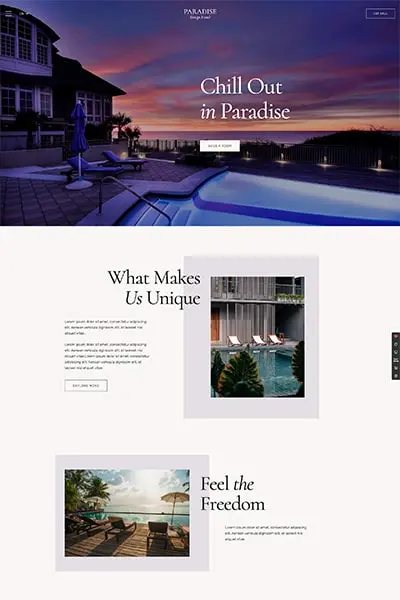 Ukázka šablony Designový Hotel pro moderní a elegantní webové stránky hotelu