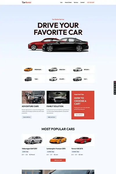 Šablona Půjčovna Aut - WordPress šablona pro váš web půjčovny aut